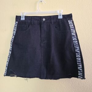 Amp Black Denim Skirt 